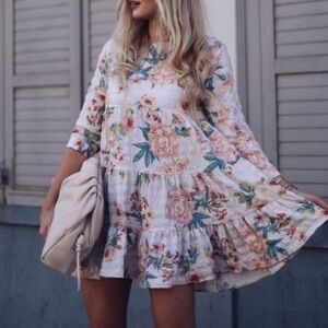 ZARA floral mini dress size medium